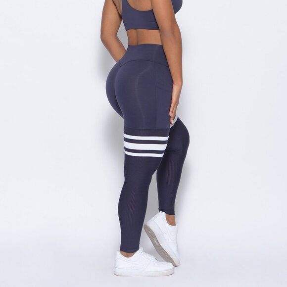 NWT BOMBSHELL SPORTSWEAR Perform Thigh High Leggings “Twilight Blue” Small - Picture 7 of 8